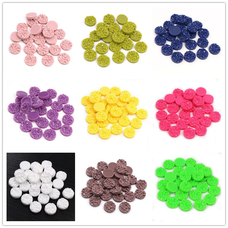 Resin Art Kits For Adults - 40pcs Resin Druzy Cabochons Dome 8/10/12mm