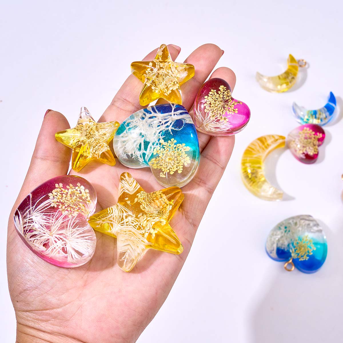 Heart Star Moon Pendant Silico - Resin Art Heart recension och pris