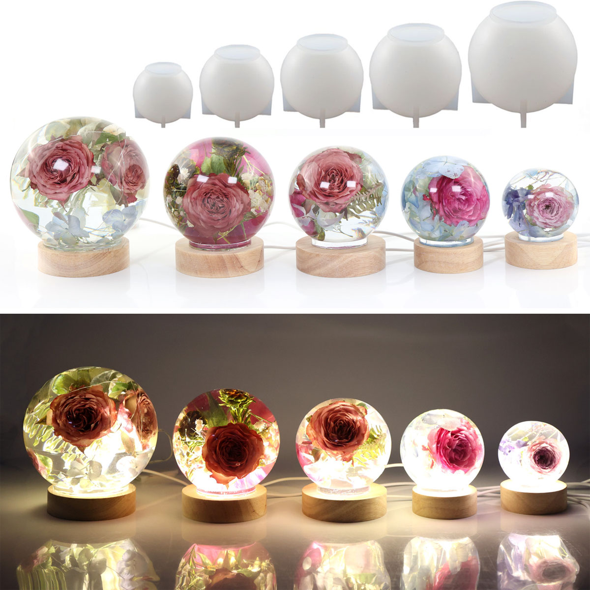 65-120mm Sphere Ball Silicone  - Resin Art Kit With Molds recension och pris