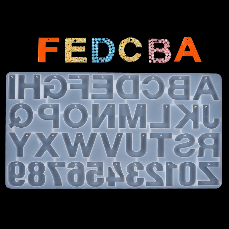 Letter Number Keychain Silicon - Resin Art Alphabet recension och pris
