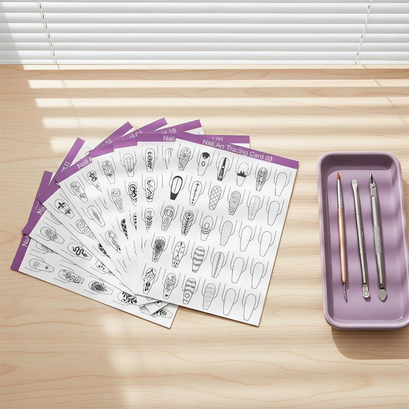 10 Pcs Nail Art Painting Pract - Resin Art Guide Free recension och pris
