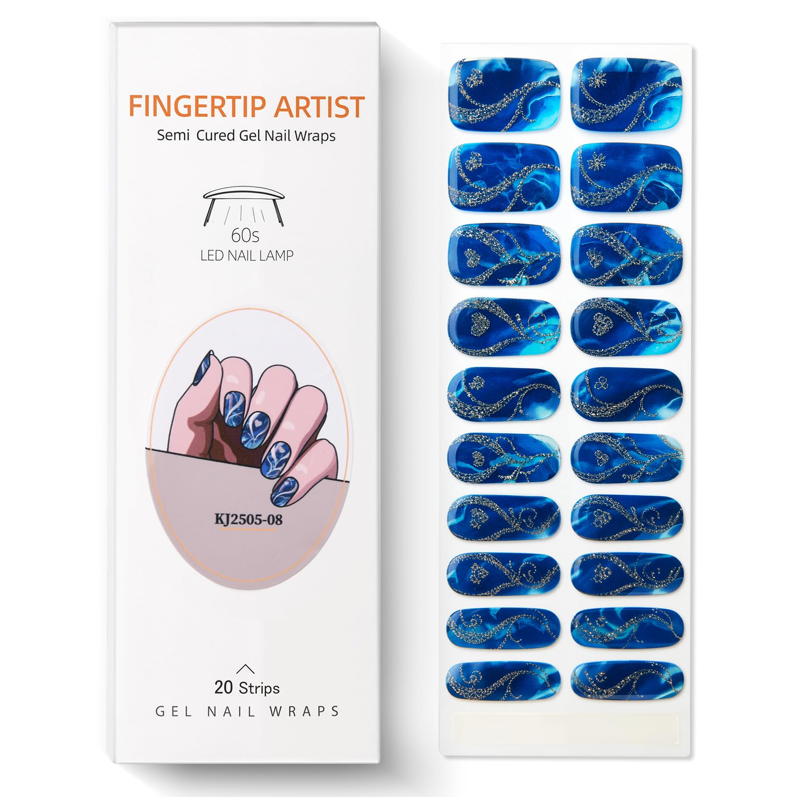 Gold Curve Sea Wave Press On N - Resin Art Heart recension och pris