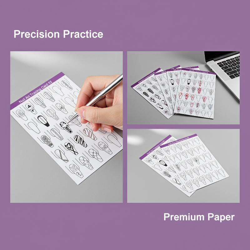10pcs Nail Art Lines Practice  - Resin Art Guide Free recension och pris